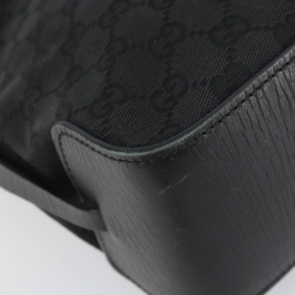 GUCCI GG Canvas Tote Bag Black Silver 107757 Auth 156922