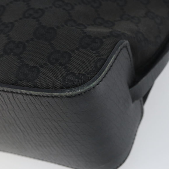 GUCCI GG Canvas Tote Bag Black Silver 107757 Auth 156922