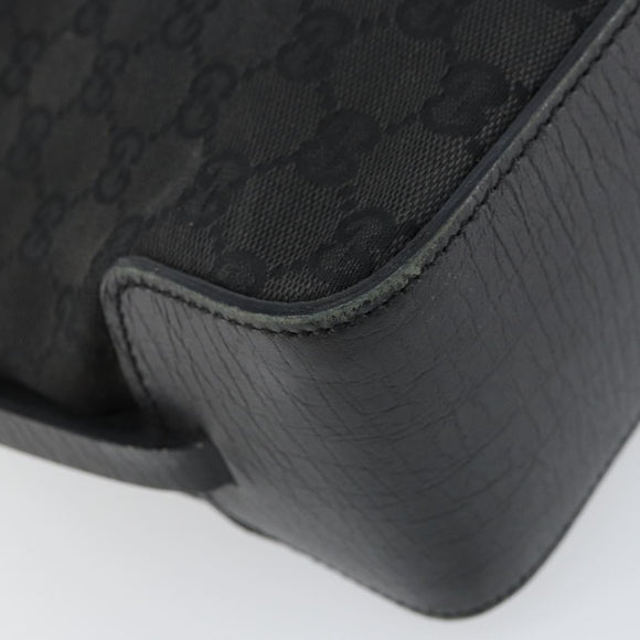 GUCCI GG Canvas Tote Bag Black Silver 107757 Auth 156922