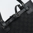 GUCCI GG Canvas Tote Bag Black Silver 107757 Auth 156922-10