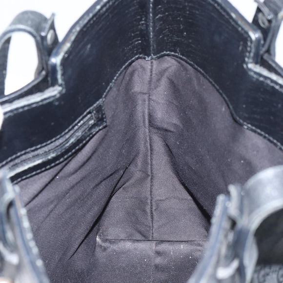 GUCCI GG Canvas Tote Bag Black Silver 107757 Auth 156922