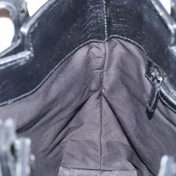 GUCCI GG Canvas Tote Bag Black Silver 107757 Auth 156922