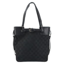 GUCCI GG Canvas Tote Bag Black Silver 107757 Auth 156922-13