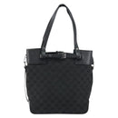 GUCCI GG Canvas Tote Bag Black Silver 107757 Auth 156922-2