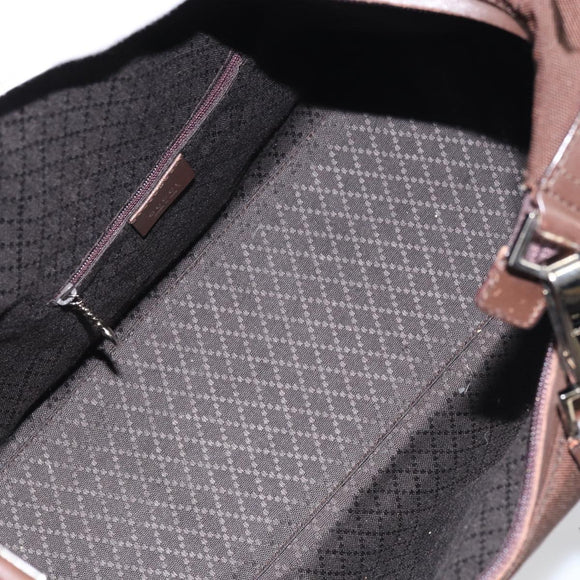 GUCCI Shoulder Bag Nylon Brown Silver 001 1955 3444 Auth 156923