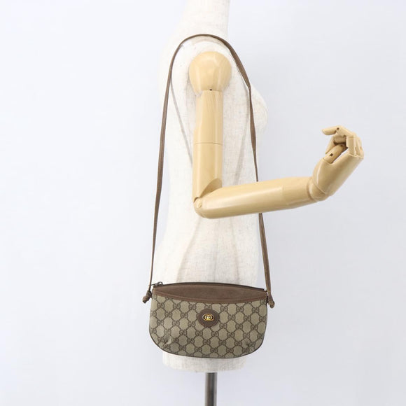 GUCCI GG Supreme Shoulder Bag PVC Beige 904 02 020 Auth 156924