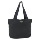 PRADA Tote Bag Nylon Black Silver Auth 156925-1