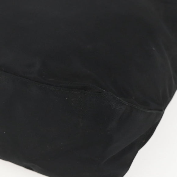 PRADA Tote Bag Nylon Black Silver Auth 156925