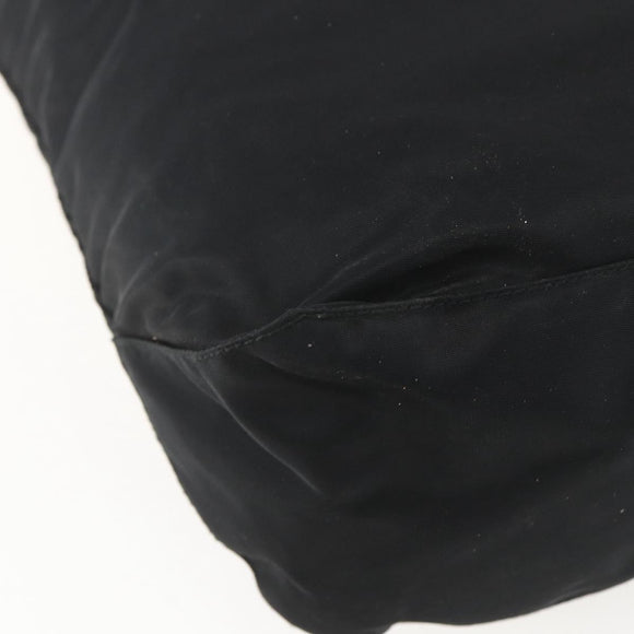 PRADA Tote Bag Nylon Black Silver Auth 156925