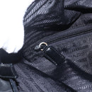 PRADA Tote Bag Nylon Black Silver Auth 156925-19