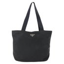 PRADA Tote Bag Nylon Black Silver Auth 156925-13
