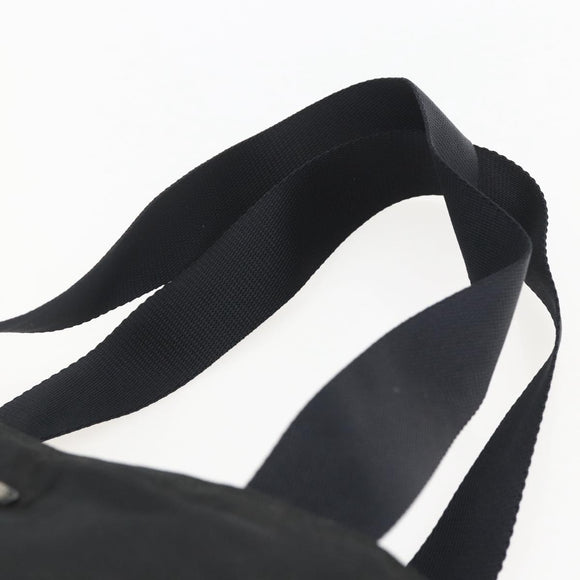 PRADA Tote Bag Nylon Black Silver Auth 156925