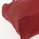 PRADA Tote Bag Nylon Red Silver Auth 156926-14