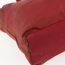 PRADA Tote Bag Nylon Red Silver Auth 156926-16