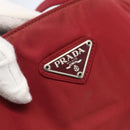 PRADA Tote Bag Nylon Red Silver Auth 156926-17