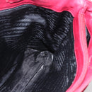 PRADA Tote Bag Nylon Red Silver Auth 156926-20