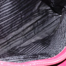 PRADA Tote Bag Nylon Red Silver Auth 156926-24