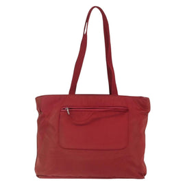 PRADA Tote Bag Nylon Red Silver Auth 156926 - 0