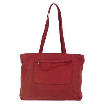 PRADA Tote Bag Nylon Red Silver Auth 156926 - 0