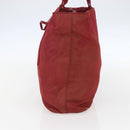 PRADA Tote Bag Nylon Red Silver Auth 156926-3