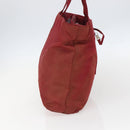 PRADA Tote Bag Nylon Red Silver Auth 156926-4