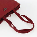 PRADA Tote Bag Nylon Red Silver Auth 156926-7