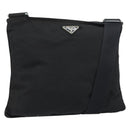 PRADA Shoulder Bag Nylon Black Silver Auth 156927-1