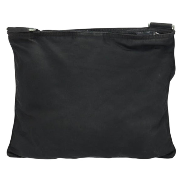 PRADA Shoulder Bag Nylon Black Silver Auth 156927
