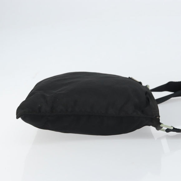 PRADA Shoulder Bag Nylon Black Silver Auth 156927