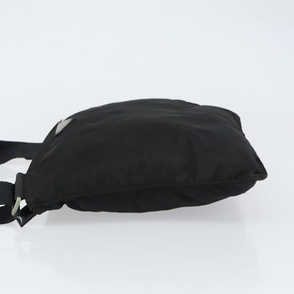 PRADA Shoulder Bag Nylon Black Silver Auth 156927