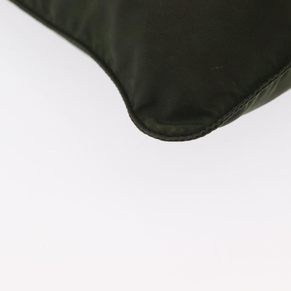 PRADA Shoulder Bag Nylon Khaki Silver Auth 156928