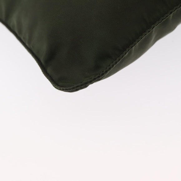 PRADA Shoulder Bag Nylon Khaki Silver Auth 156928