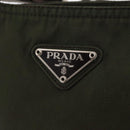 PRADA Shoulder Bag Nylon Khaki Silver Auth 156928-17