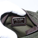 PRADA Shoulder Bag Nylon Khaki Silver Auth 156928-18