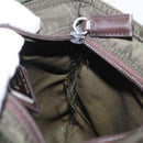 PRADA Shoulder Bag Nylon Khaki Silver Auth 156928-19