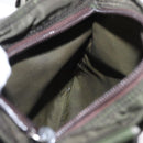 PRADA Shoulder Bag Nylon Khaki Silver Auth 156928-20