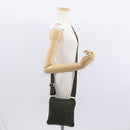 PRADA Shoulder Bag Nylon Khaki Silver Auth 156928-21