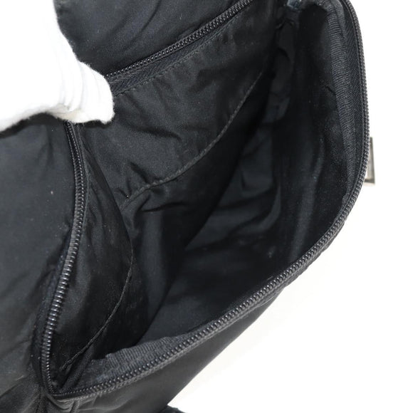 PRADA Shoulder Bag Nylon Black Silver Auth 156929