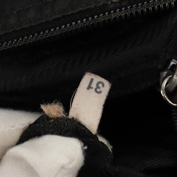 PRADA Shoulder Bag Nylon Black Silver Auth 156929