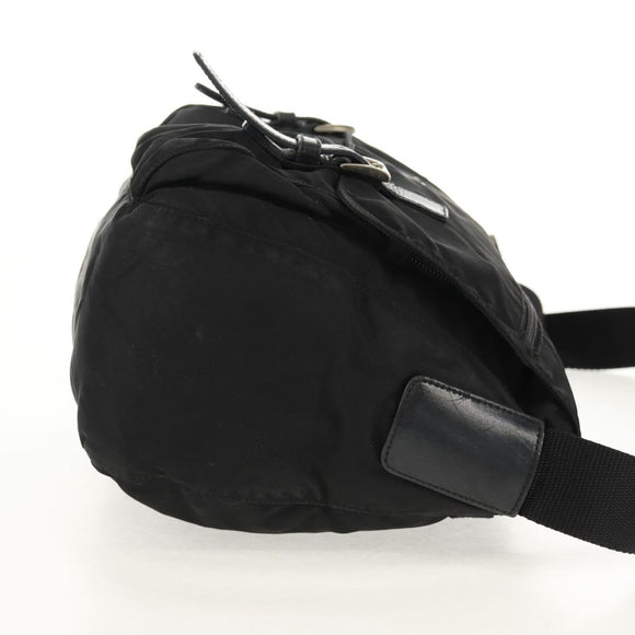 PRADA Shoulder Bag Nylon Black Silver Auth 156929