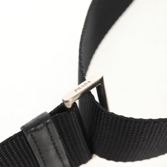 PRADA Shoulder Bag Nylon Black Silver Auth 156929