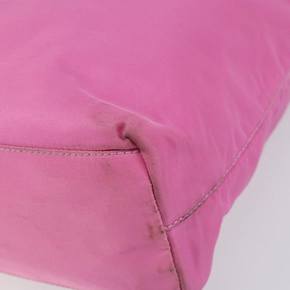 PRADA Tote Bag Nylon Pink Silver Auth 156931