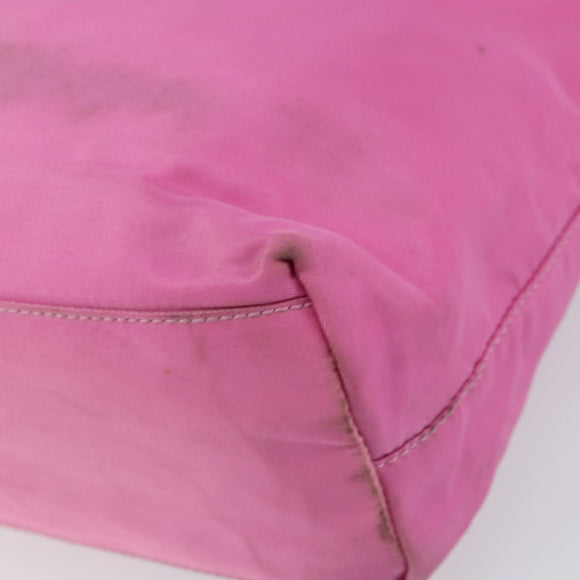 PRADA Tote Bag Nylon Pink Silver Auth 156931