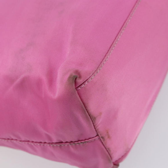 PRADA Tote Bag Nylon Pink Silver Auth 156931