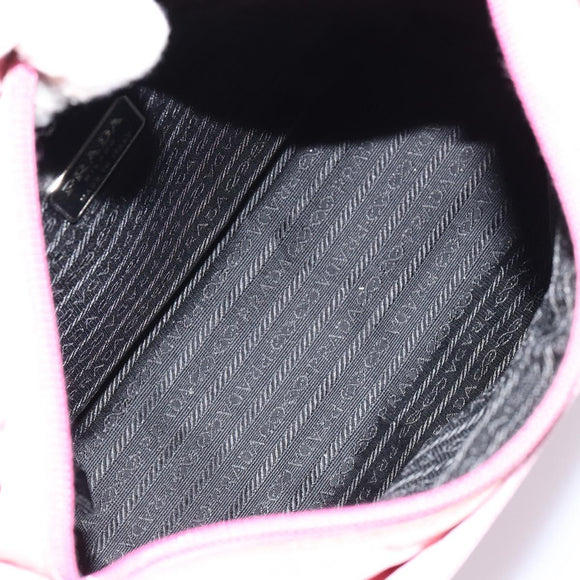 PRADA Tote Bag Nylon Pink Silver Auth 156931