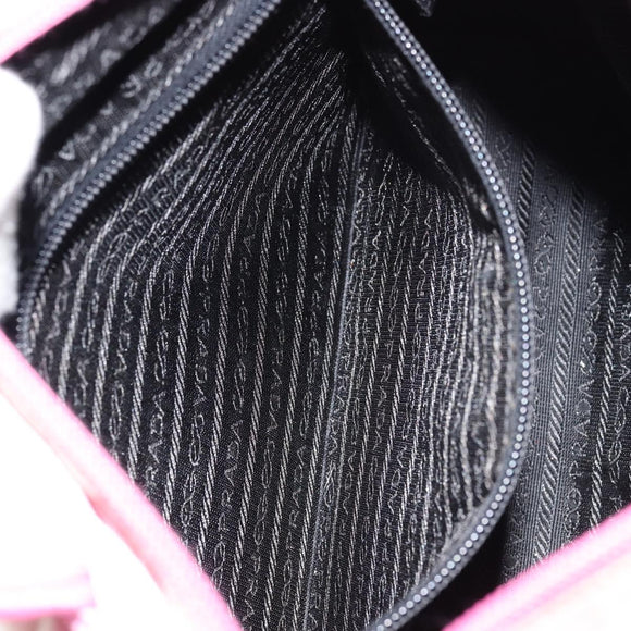 PRADA Tote Bag Nylon Pink Silver Auth 156931