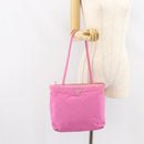PRADA Tote Bag Nylon Pink Silver Auth 156931-25