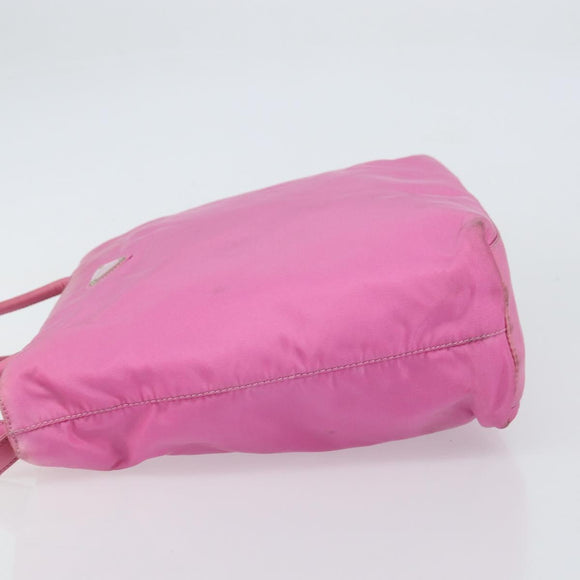 PRADA Tote Bag Nylon Pink Silver Auth 156931