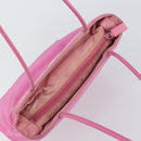 PRADA Tote Bag Nylon Pink Silver Auth 156931-6