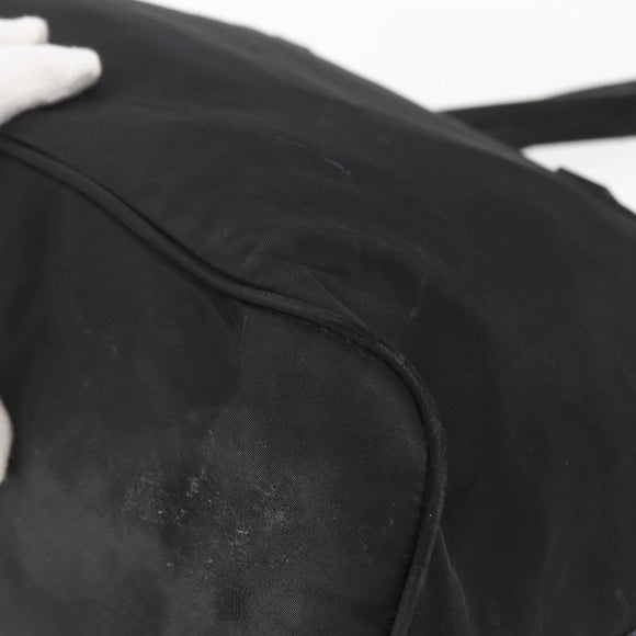 PRADA Tote Bag Nylon Black Silver Auth 156932